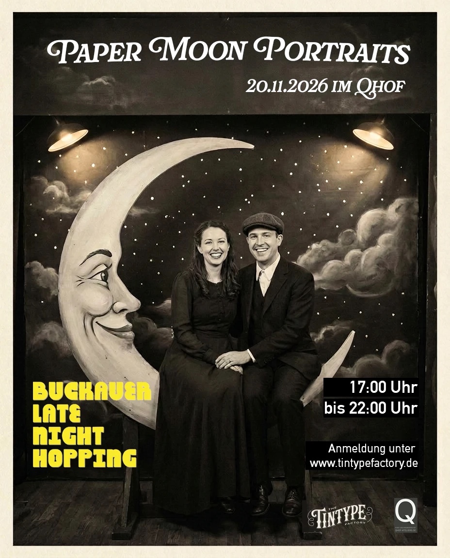 Flyer: Paper Moon Portraits am 20.11.2026 im Qhof zum Buckauer Late Night Hopping, 17 bis 22 Uhr